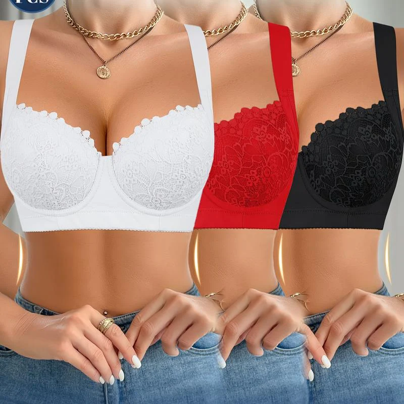 3-Piece  Women's Sexy Lace Bra - Image 10