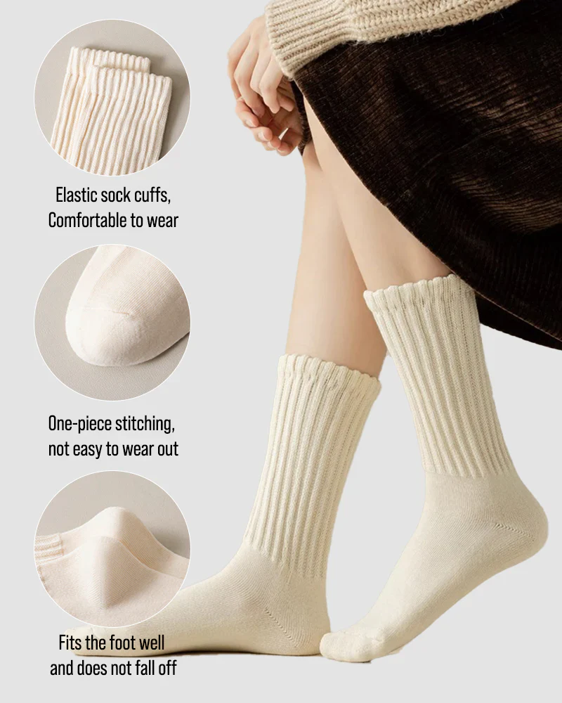 5 Pairs Women’s Slouchy Crew Socks - Image 3