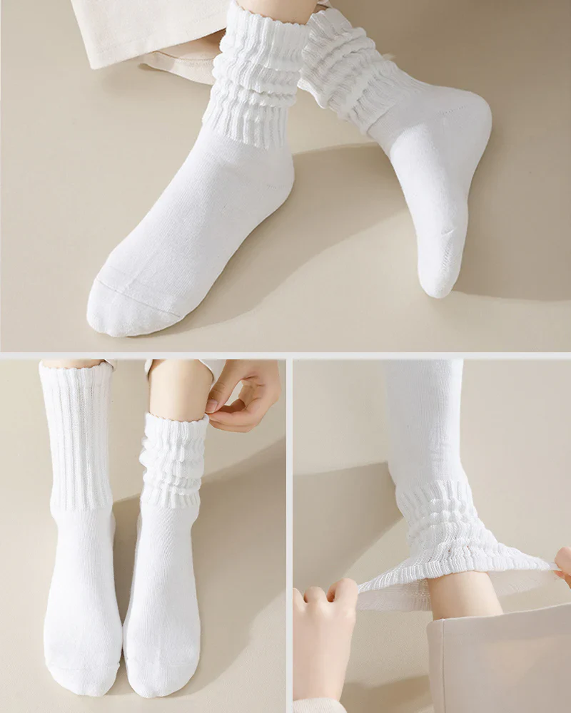 5 Pairs Women’s Slouchy Crew Socks - Image 7