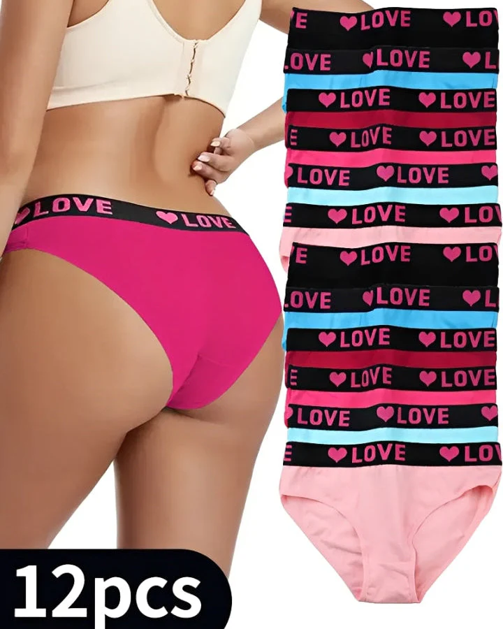 Women's High Rise Love Letter Tape Panties（6 Pack） - Image 2