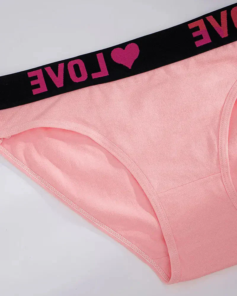 Women's High Rise Love Letter Tape Panties（6 Pack） - Image 5