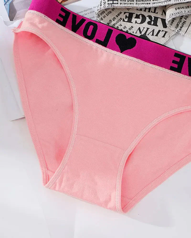 Women's High Rise Love Letter Tape Panties（6 Pack） - Image 6