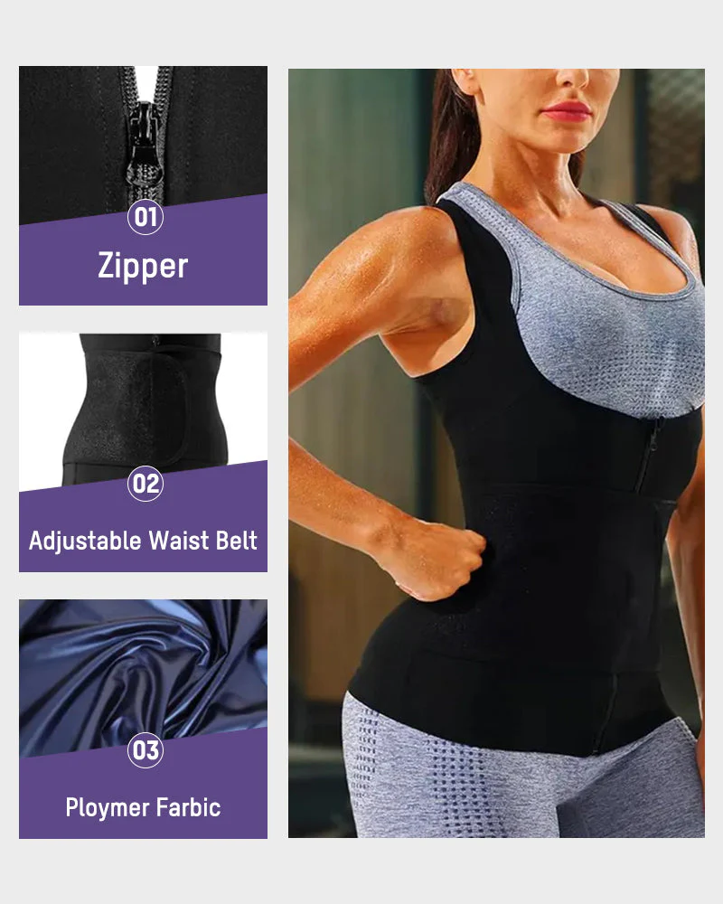 Adjustable Sauna Sweat Waist Trainer Tank Top - Image 6