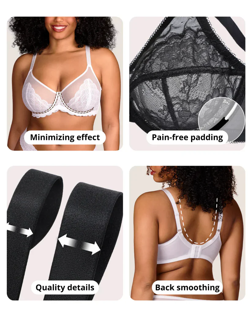 Full Coverage Lace Minimizer Bra - Image 3