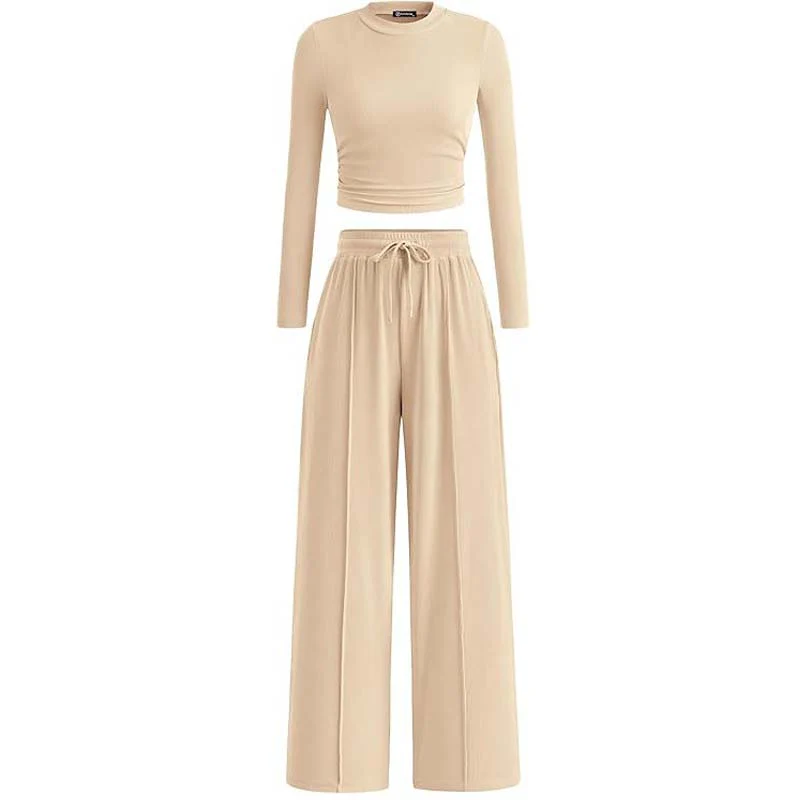 Crop Top Straight Leg Pants 2-Piece Lounge Set - Image 9