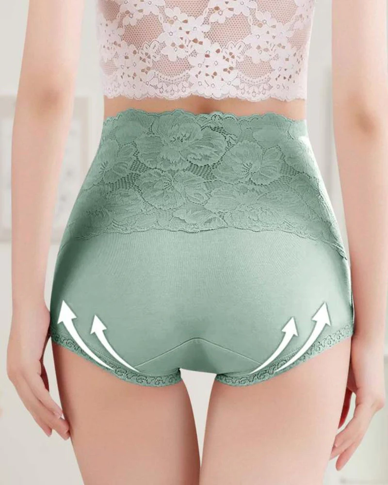 Comfy Everyday High-Waist Panties with Lace Trim, 5-Pack - Image 2