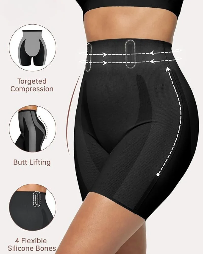 Cooling High-Waist Sculpting Shapewear Shorts - Image 9