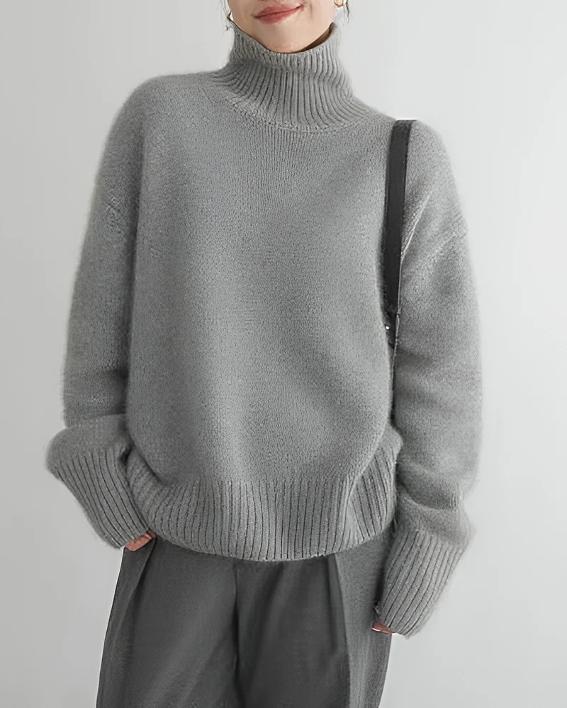 Cozy Turtleneck Knit Pullover Sweater - Image 12