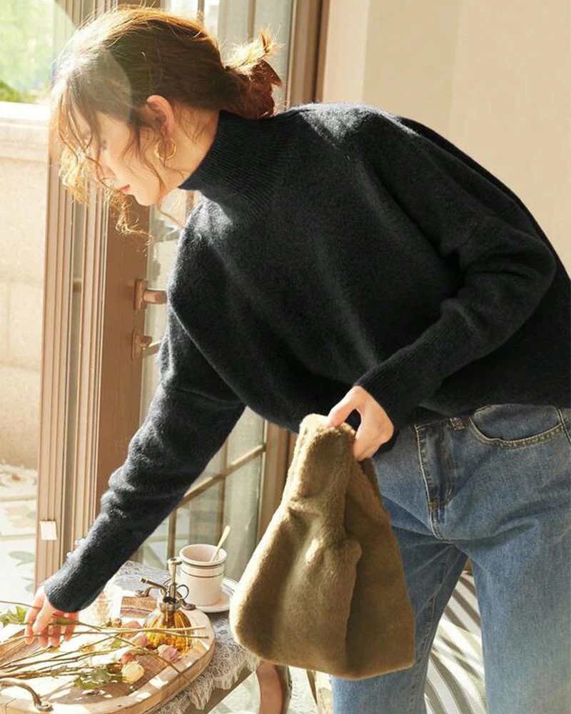 Cozy Turtleneck Knit Pullover Sweater - Image 2