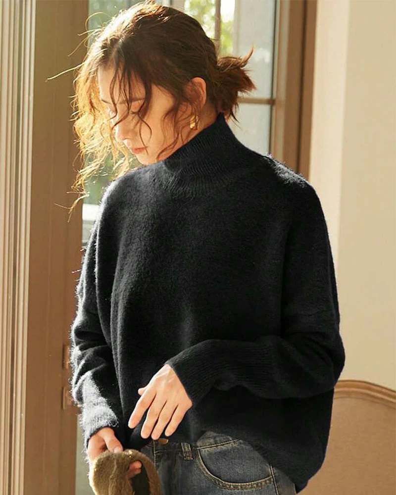 Cozy Turtleneck Knit Pullover Sweater - Image 3