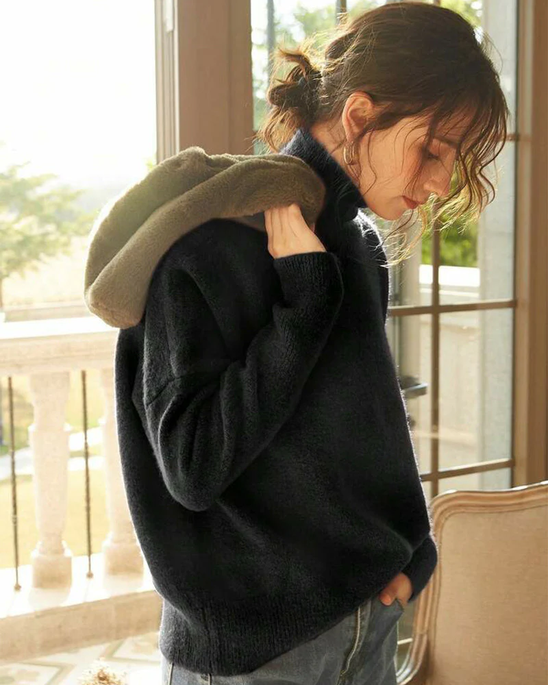 Cozy Turtleneck Knit Pullover Sweater - Image 4