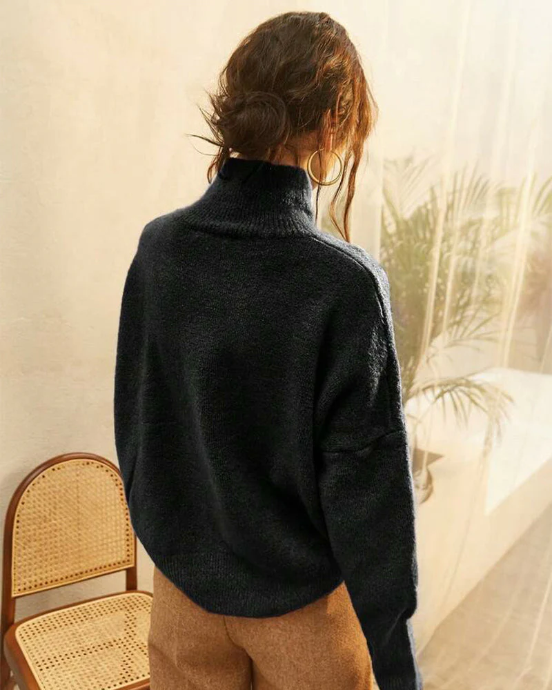 Cozy Turtleneck Knit Pullover Sweater - Image 5