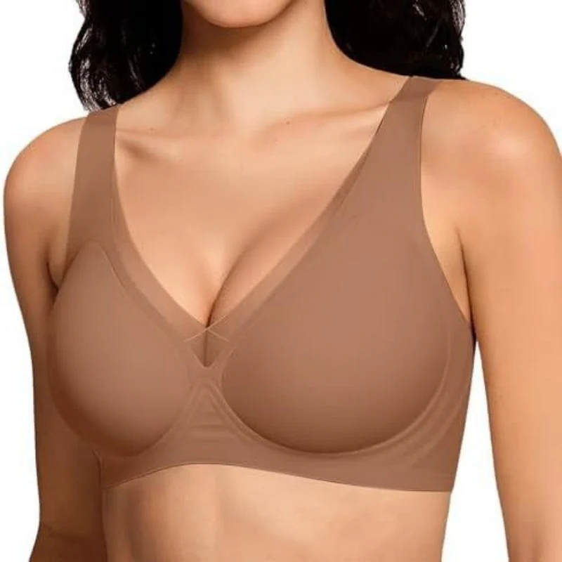 Deep V-Mesh Wireless Seamless Women's Bra - Image 11