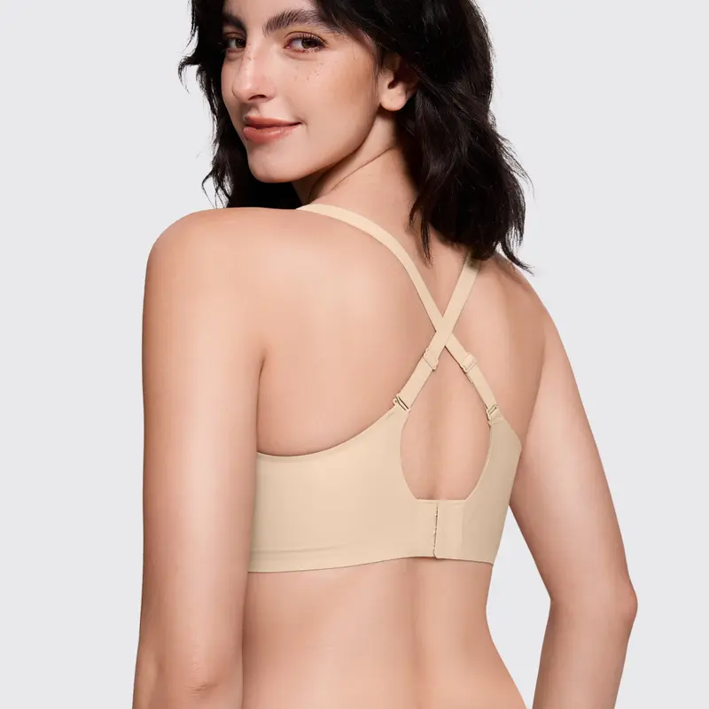 Deep V-Mesh Wireless Seamless Women's Bra - Image 4