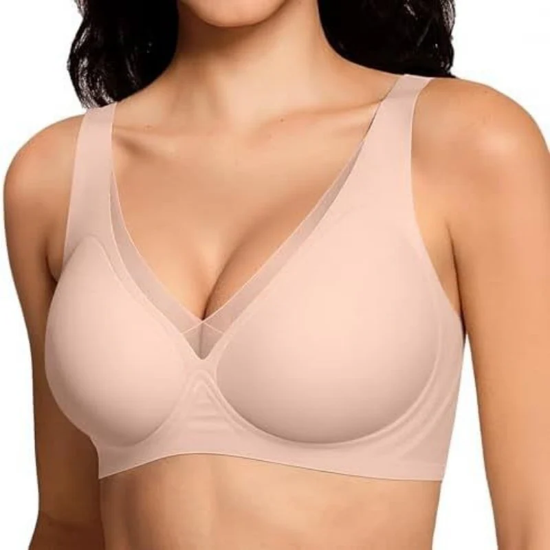 Deep V-Mesh Wireless Seamless Women's Bra - Image 6