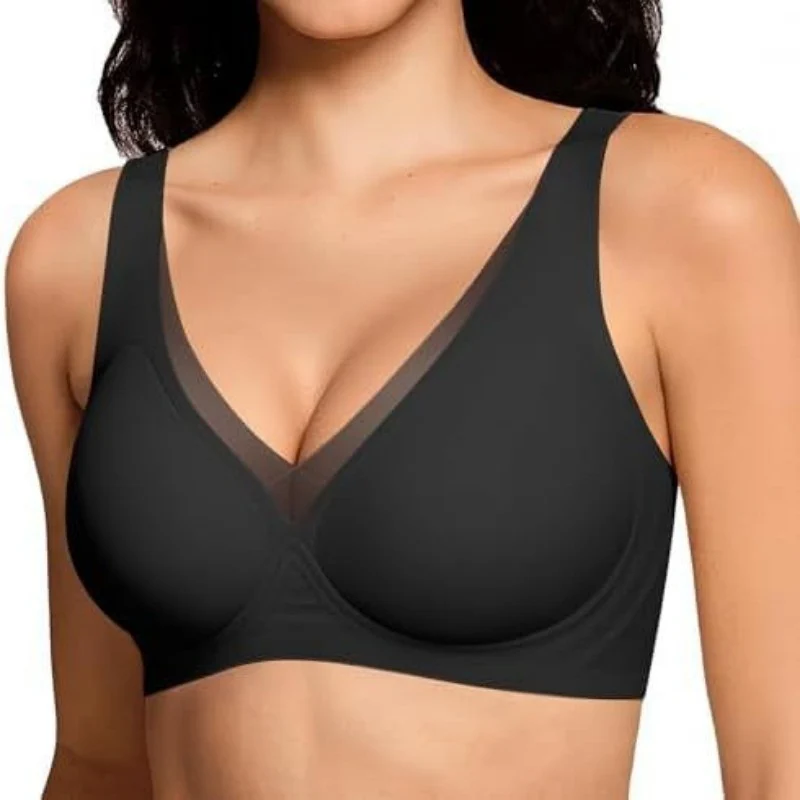 Deep V-Mesh Wireless Seamless Women's Bra - Image 8