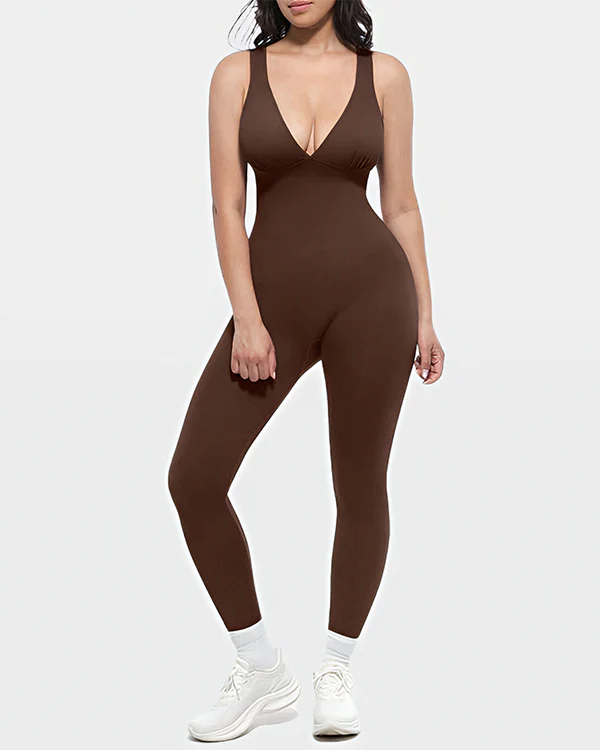 Deep V Tummy Control Sculpting Jumpsuit - Image 10