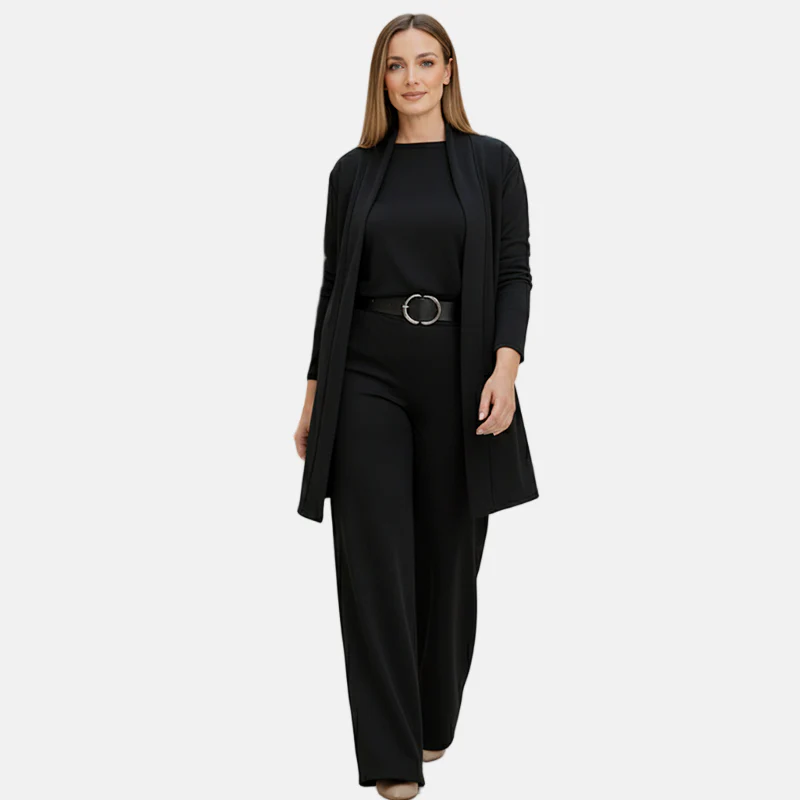 Elegant 3-Piece Set Including Long Cardigan, Top And Pants - Image 8