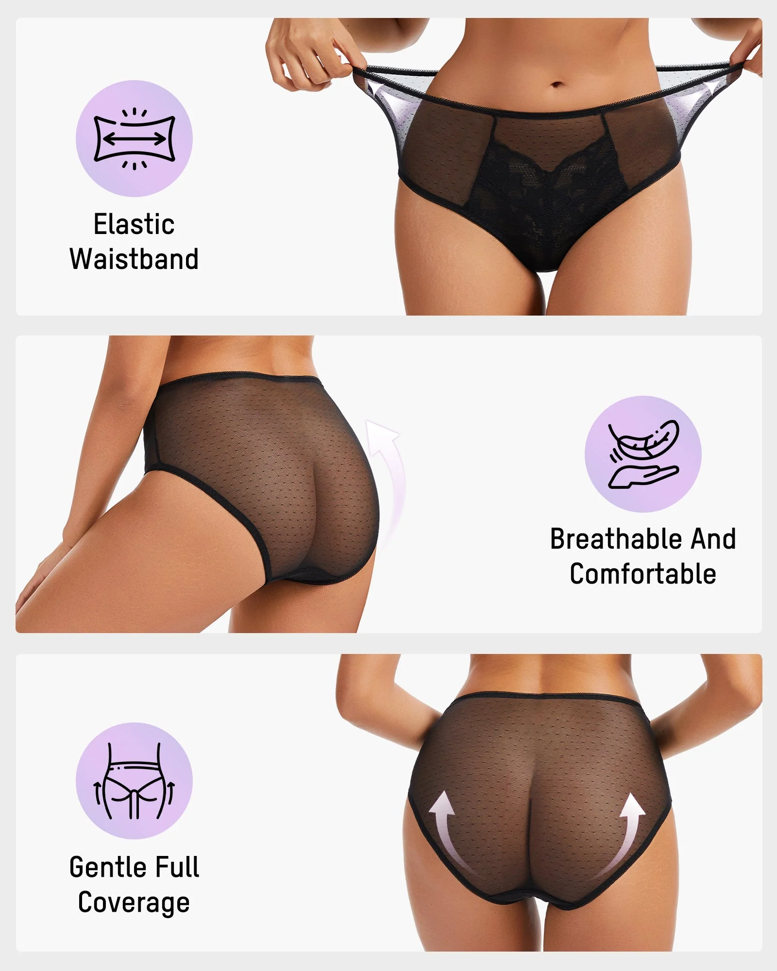 Enchant Floral Lace Brief Underwear (3 Pack) - Image 6