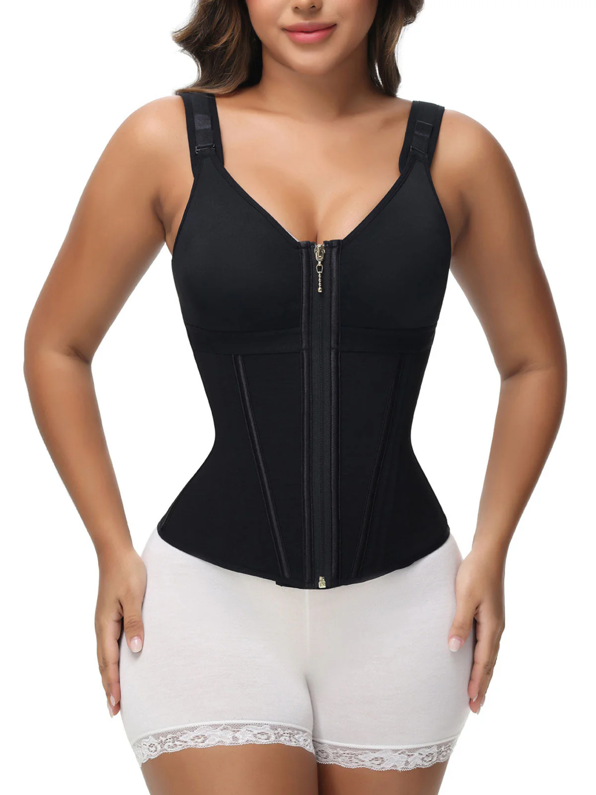 Curvevera™ Extreme Latex Corset Waist Vest With Bra - Image 7