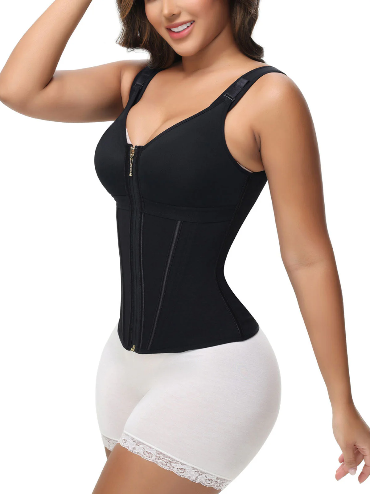 Curvevera™ Extreme Latex Corset Waist Vest With Bra - Image 8