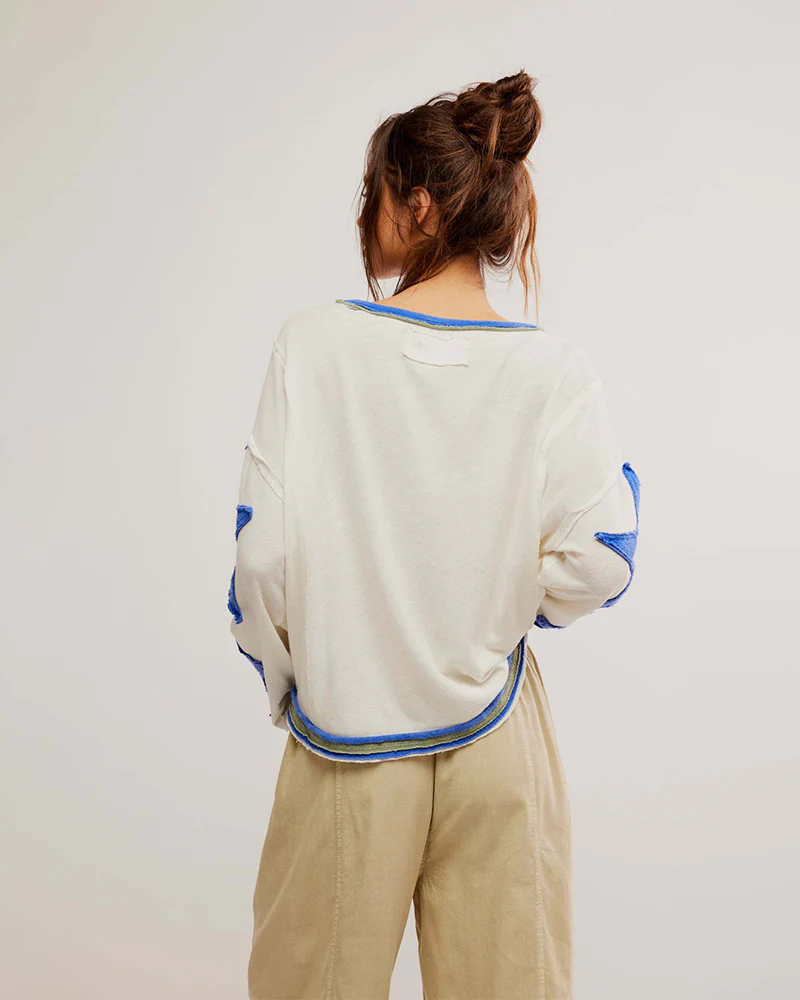 Fashionable Round Neck Hooded Thin Loose Star Hoodie - Image 3
