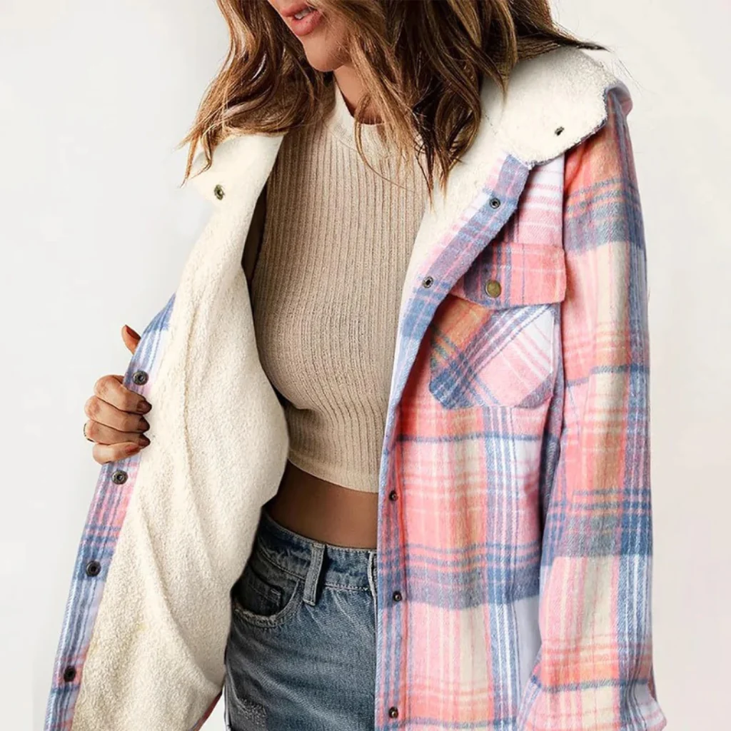 Curvevera Teddy Bear Flannel Jacket - Image 12