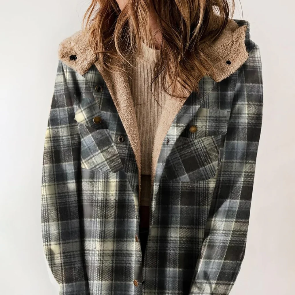 Curvevera Teddy Bear Flannel Jacket - Image 15