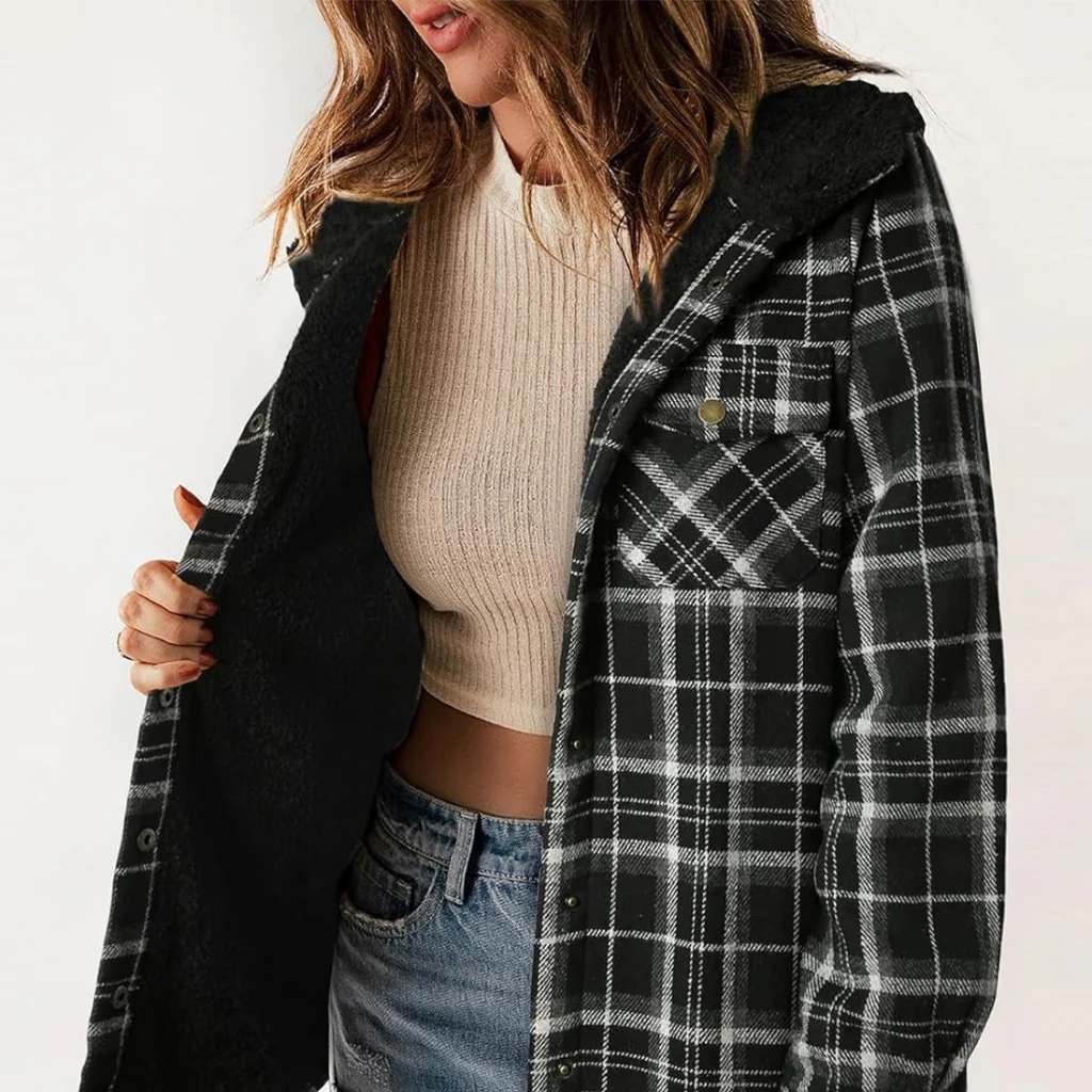 Curvevera Teddy Bear Flannel Jacket - Image 17
