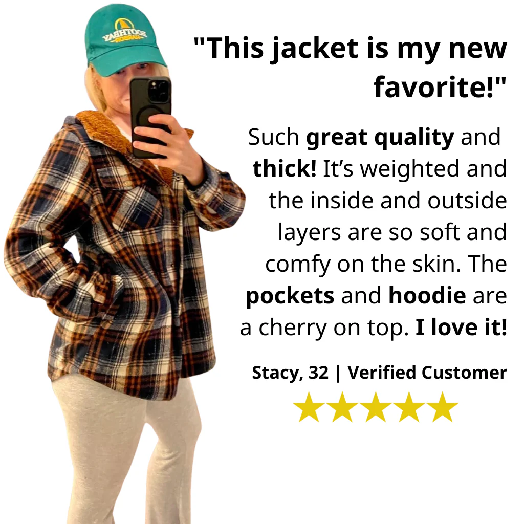Curvevera Teddy Bear Flannel Jacket - Image 3