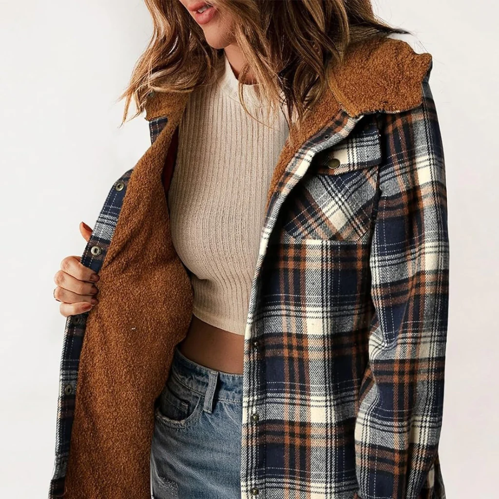 Curvevera Teddy Bear Flannel Jacket - Image 6