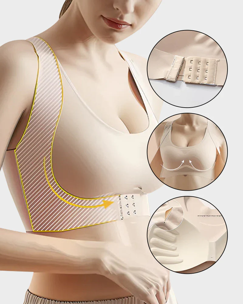 Front Closure Cross-Back Wireless Posture Bra - Image 3