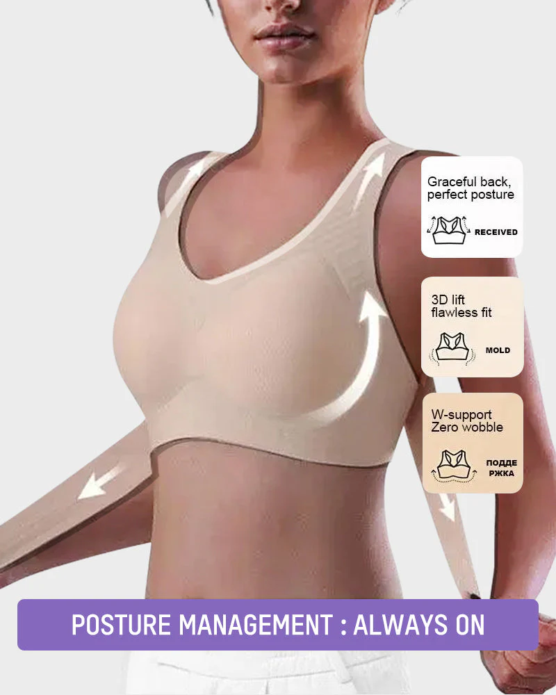 Front Closure Cross-Back Wireless Posture Bra - Image 4