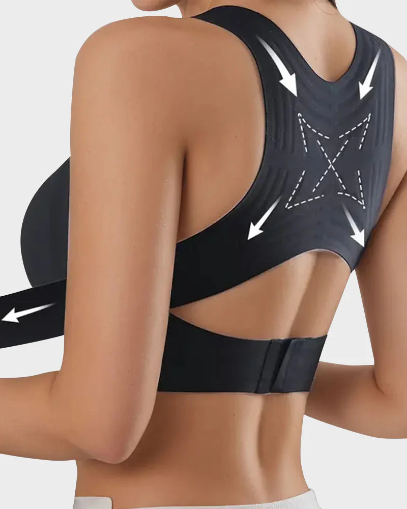 Front Closure Cross-Back Wireless Posture Bra - Image 5
