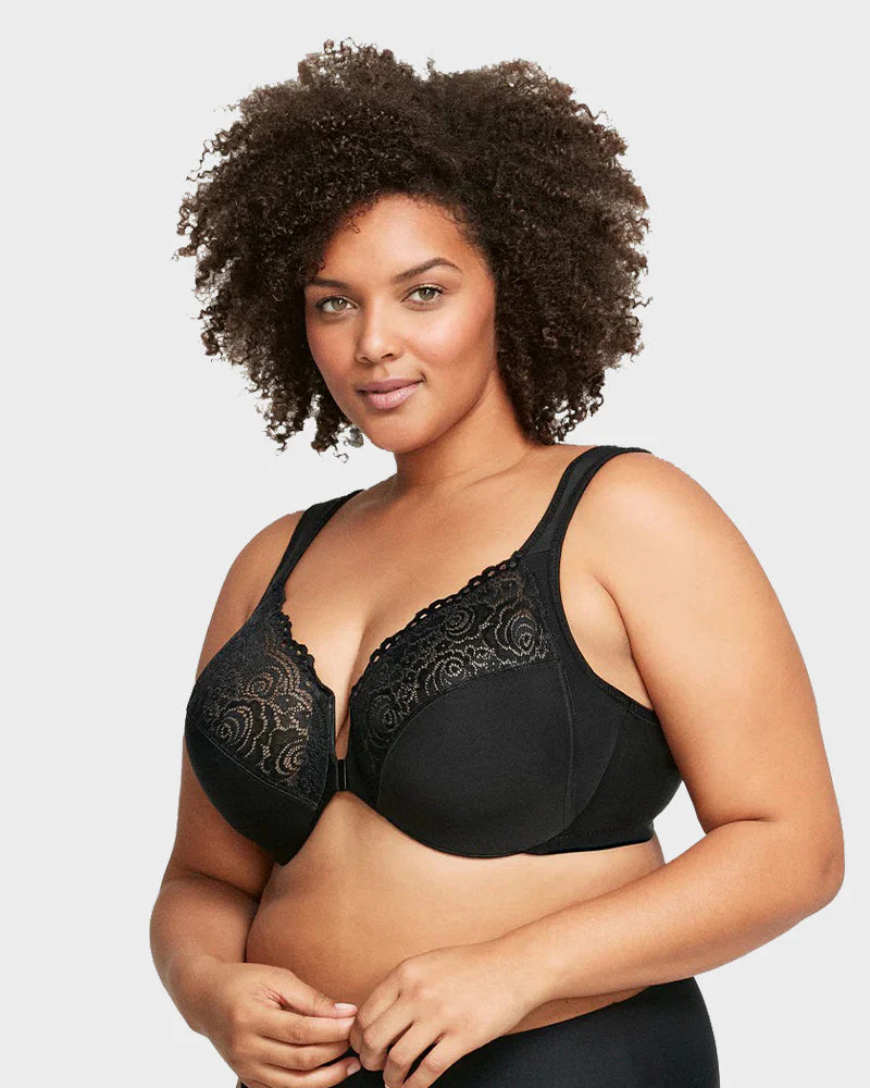 Front-Closure Underwire Print Bra - Image 6