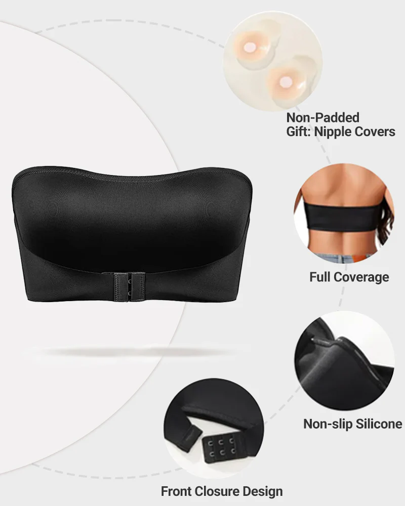Front Closure Wireless Seamless Bandeau Bra - Image 7