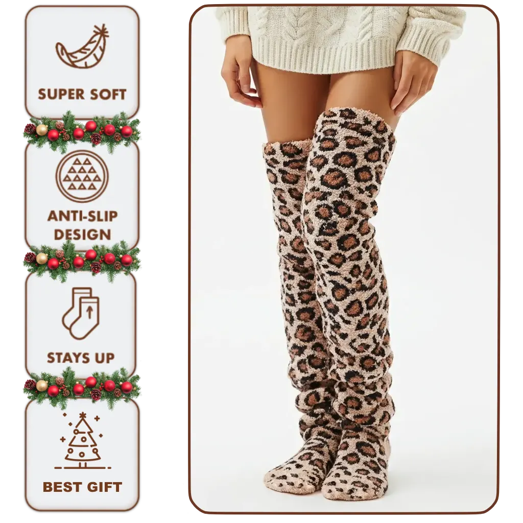 High Fuzzy Long Socks Winter Warm Cold Leg Knee Joint - Image 14
