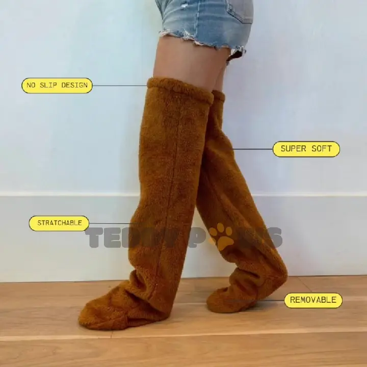 High Fuzzy Long Socks Winter Warm Cold Leg Knee Joint - Image 15