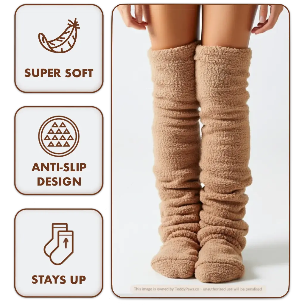 High Fuzzy Long Socks Winter Warm Cold Leg Knee Joint - Image 18