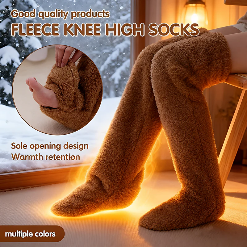 High Fuzzy Long Socks Winter Warm Cold Leg Knee Joint - Image 2