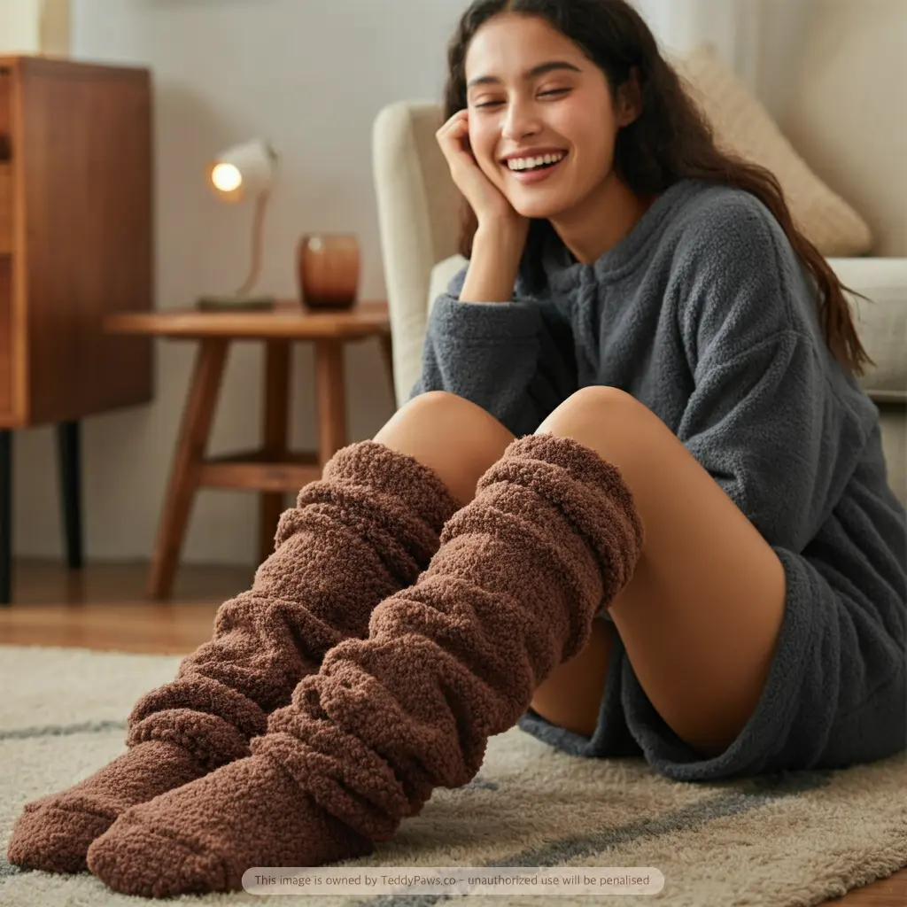 High Fuzzy Long Socks Winter Warm Cold Leg Knee Joint - Image 21
