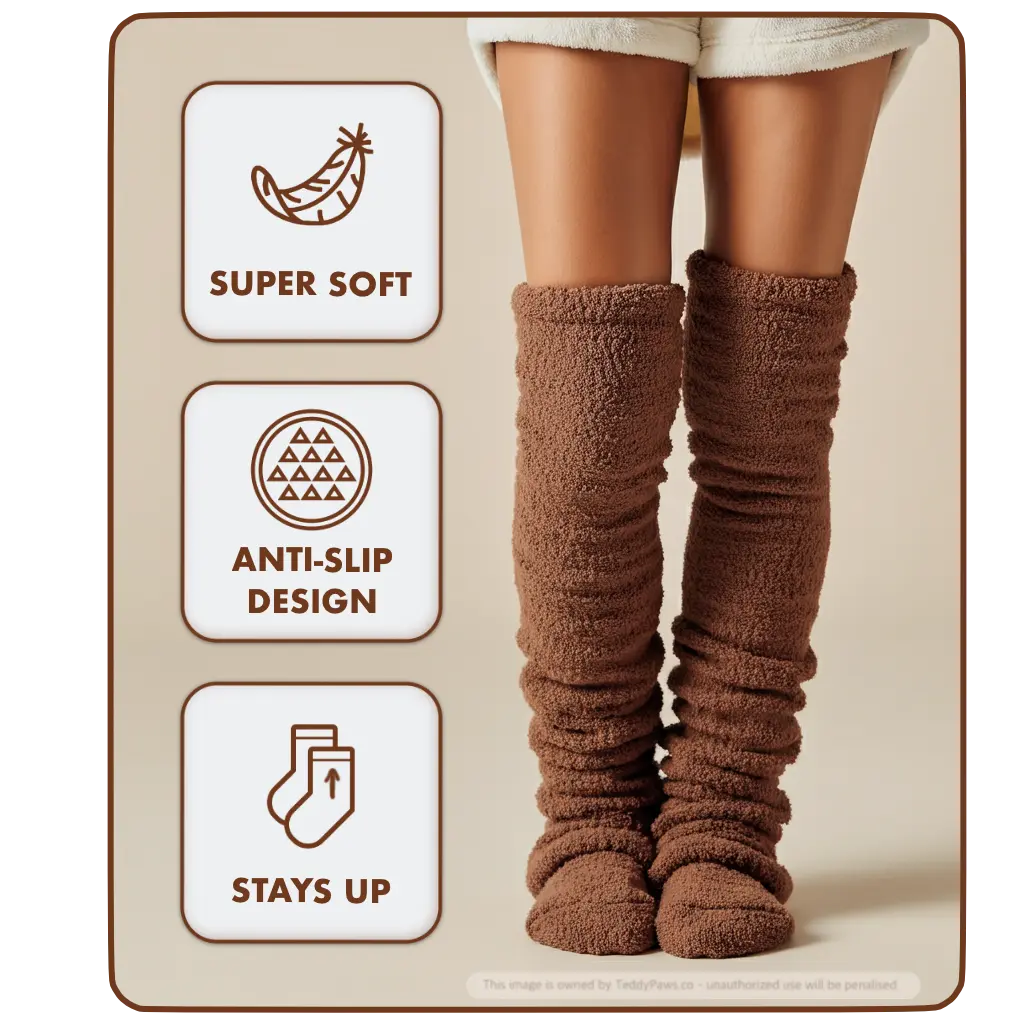 High Fuzzy Long Socks Winter Warm Cold Leg Knee Joint - Image 31