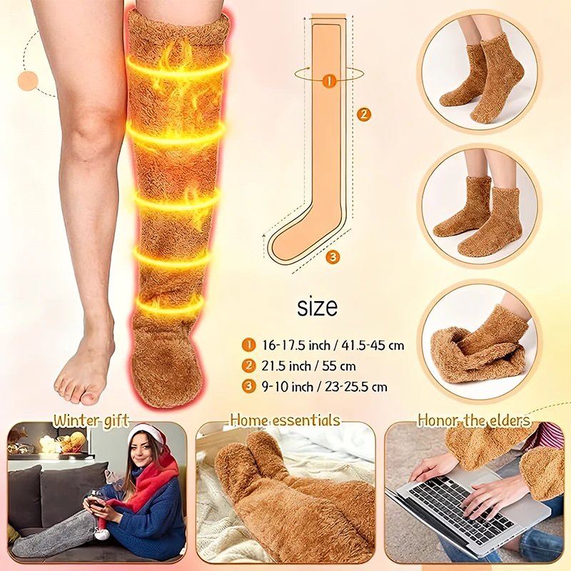 High Fuzzy Long Socks Winter Warm Cold Leg Knee Joint - Image 5