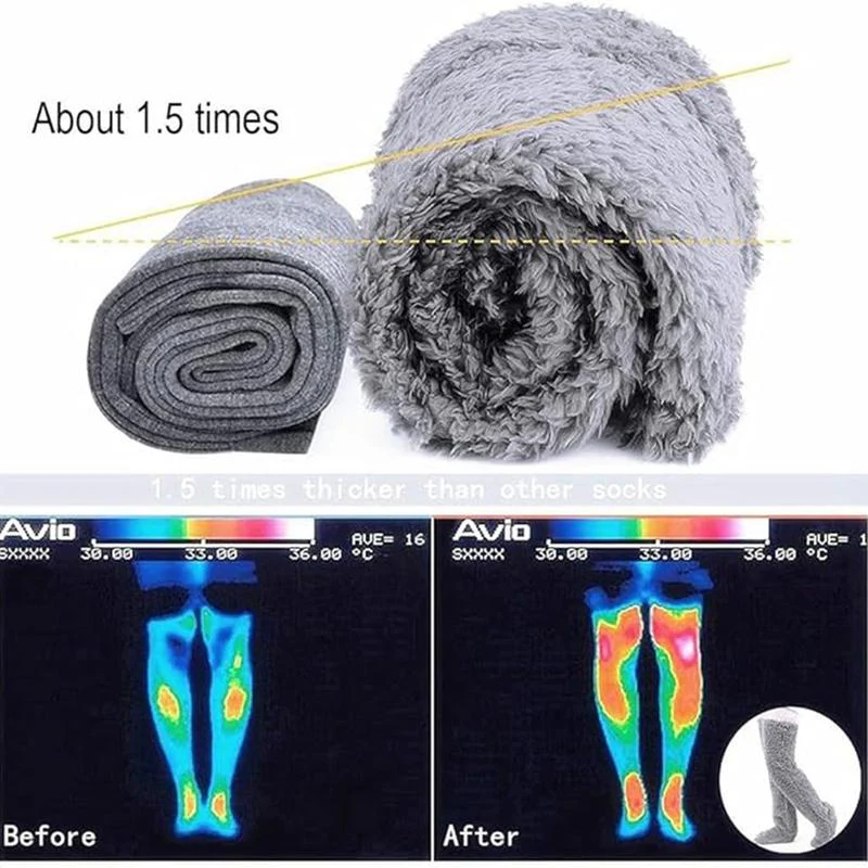 High Fuzzy Long Socks Winter Warm Cold Leg Knee Joint - Image 7