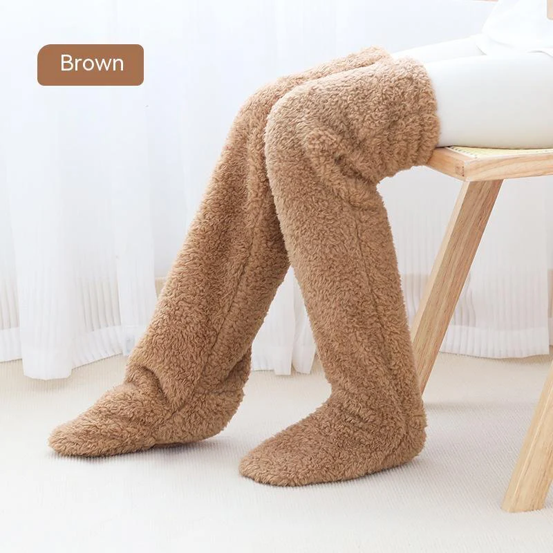High Fuzzy Long Socks Winter Warm Cold Leg Knee Joint - Image 8