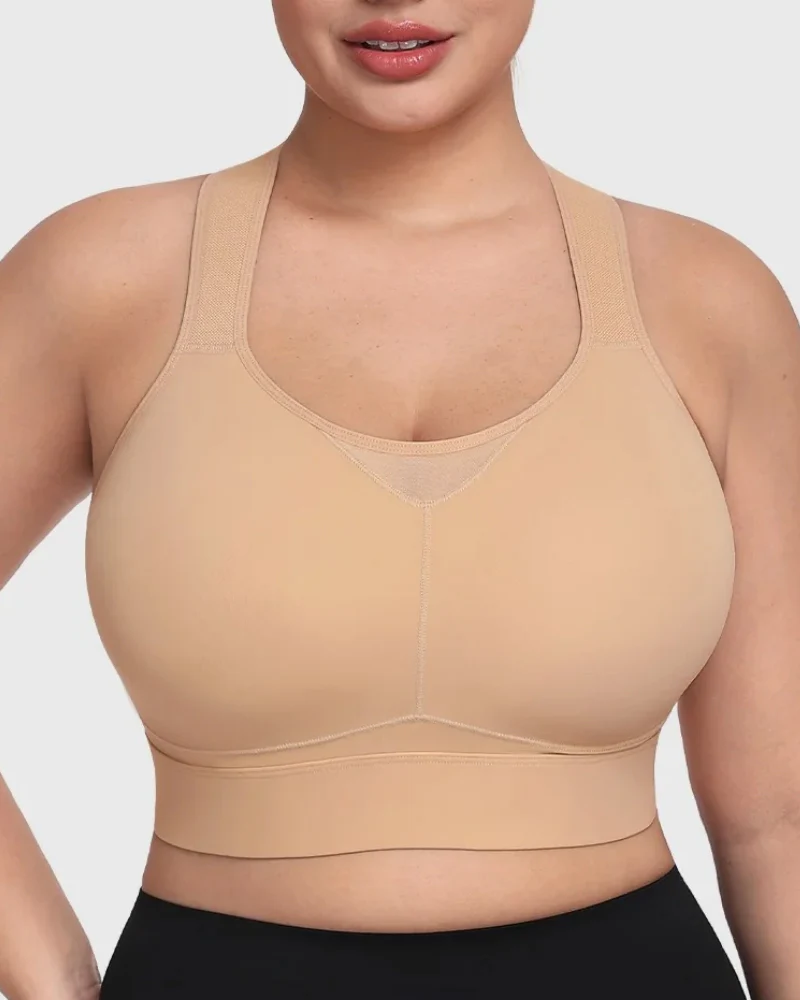 High Impact Racerback Sports Bra Full Coverage for Yoga and Training - Image 9