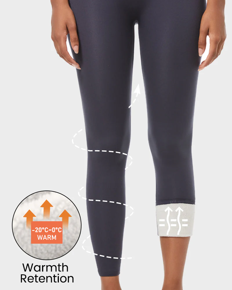 High Waist Butt Lifting Sherpa Fleece Lined Leggings - Image 10
