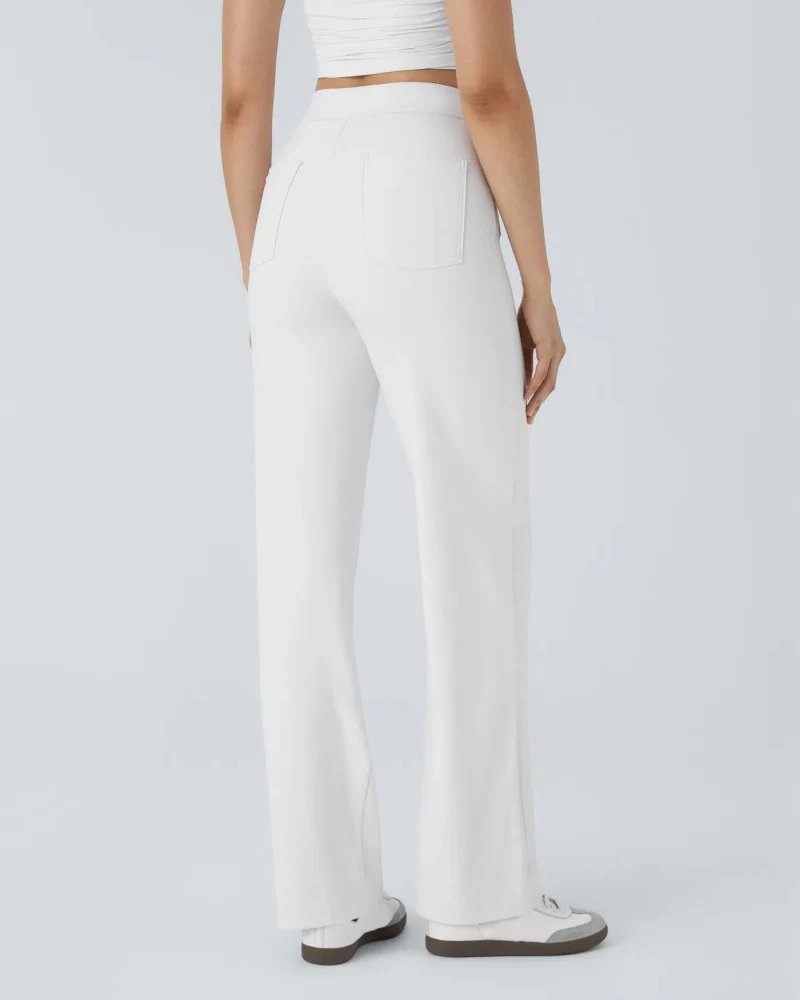 High-Waist Button Front Straight-Leg Pants - Image 15