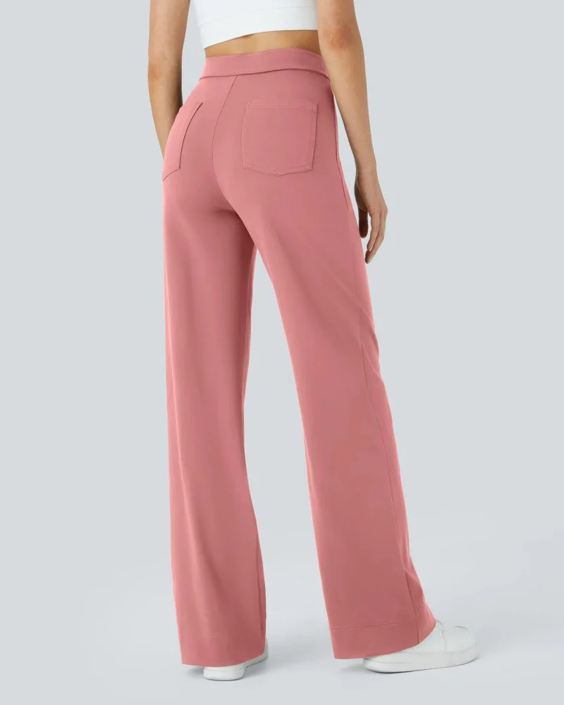 High-Waist Button Front Straight-Leg Pants - Image 17