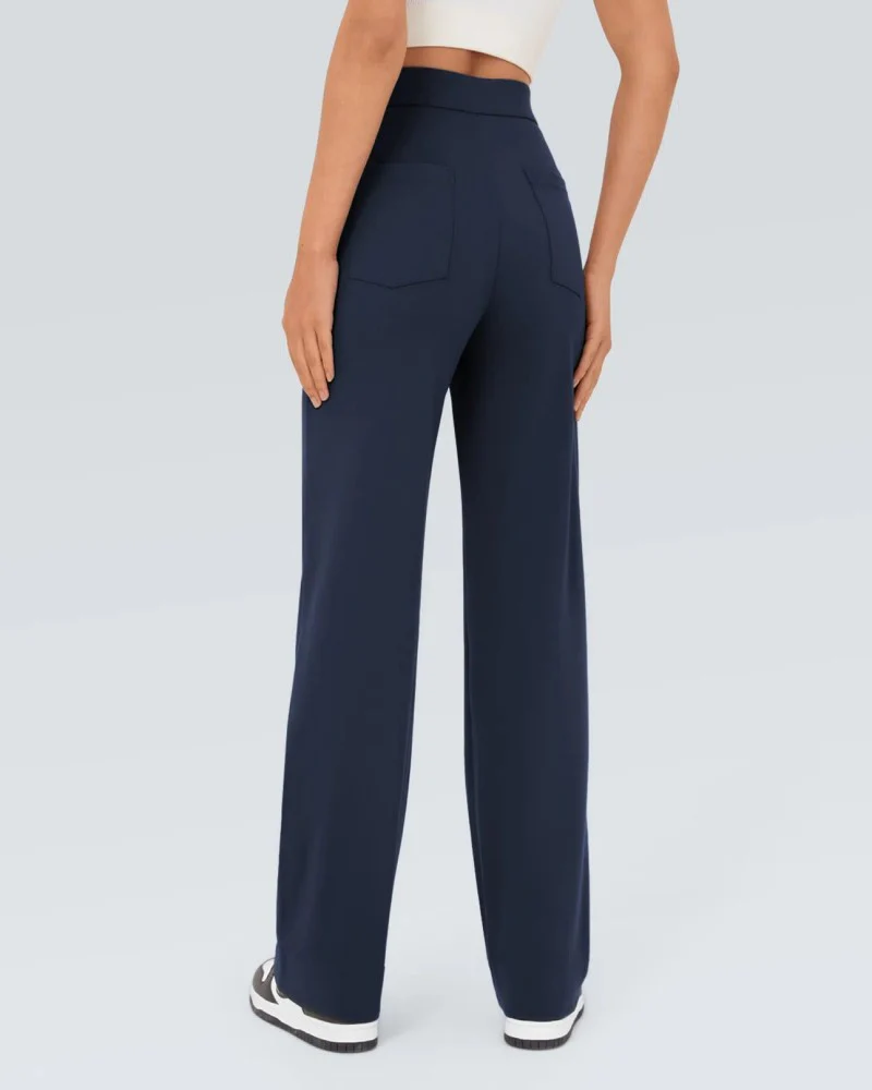 High-Waist Button Front Straight-Leg Pants - Image 19